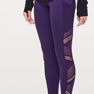 Lululemon Speed Up Purple Mesh Leggings